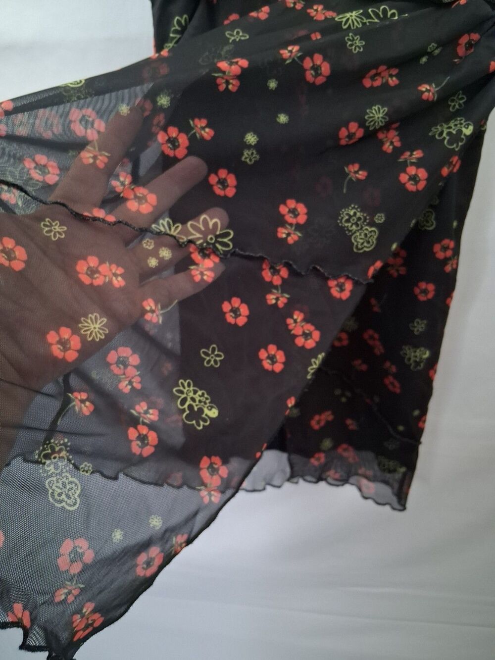 Urban Outfitters Bright Side Lace Up Mini Dress Black Floral Print M Dark Fairy - Picture 14 of 16